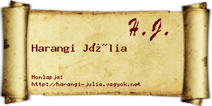 Harangi Júlia névjegykártya